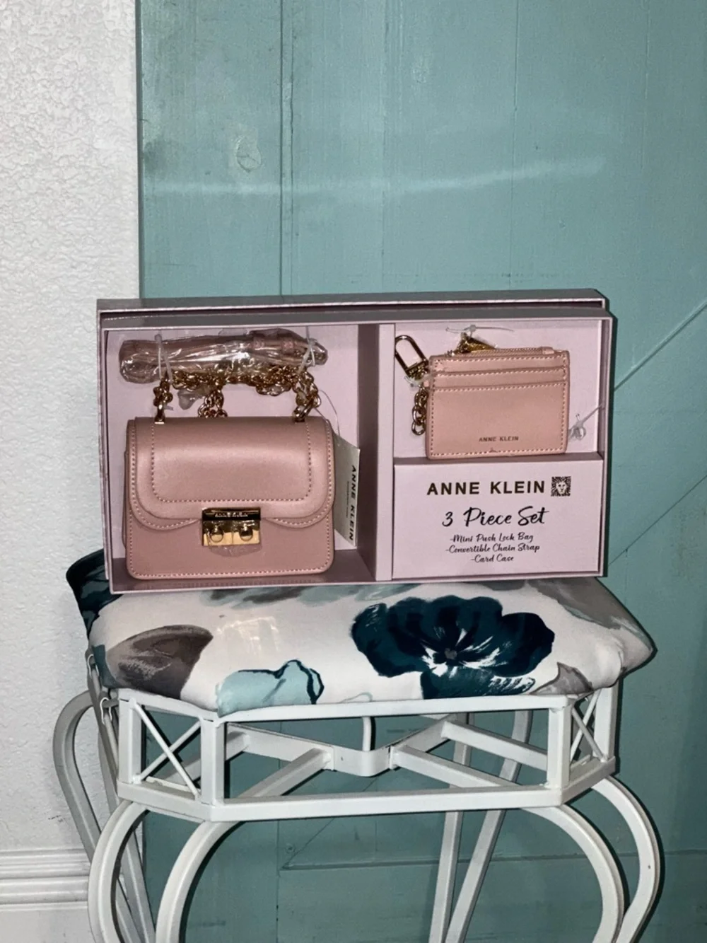 Anne Klein Pink and Gold Wristlet Clutch - Picture 4 of 6